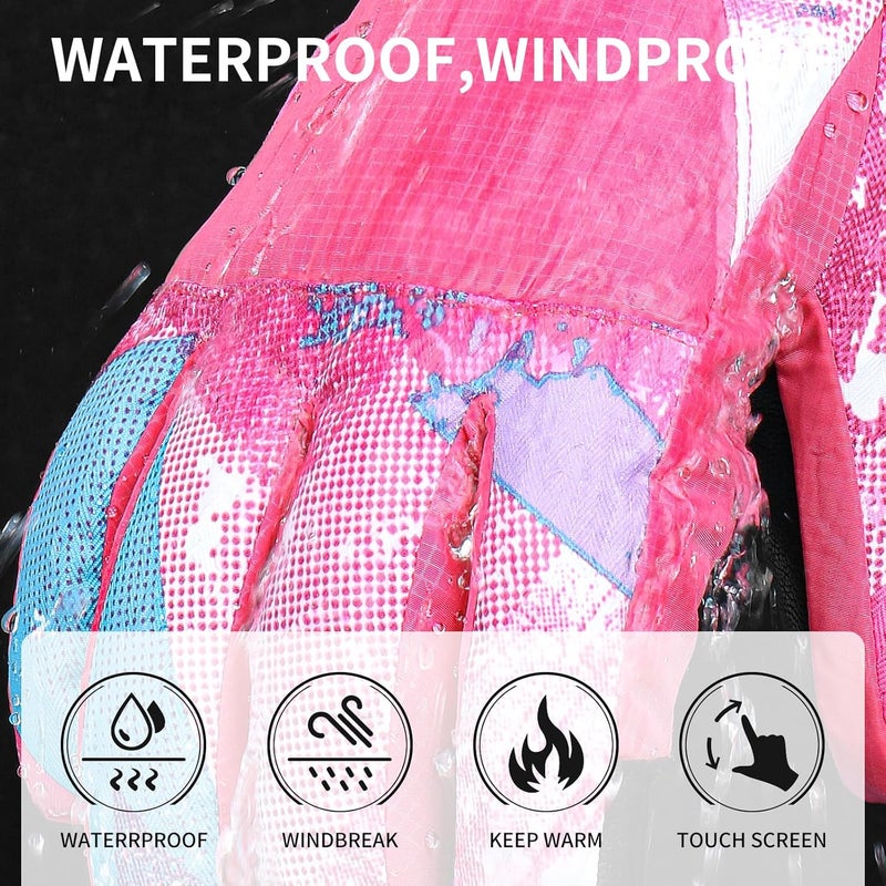 Odtmger Ski Gloves,Winter Waterproof & Warm Snow Gloves for Parent Child Kids-Skiing,Cycling,Motorcycle,Running - Image 2